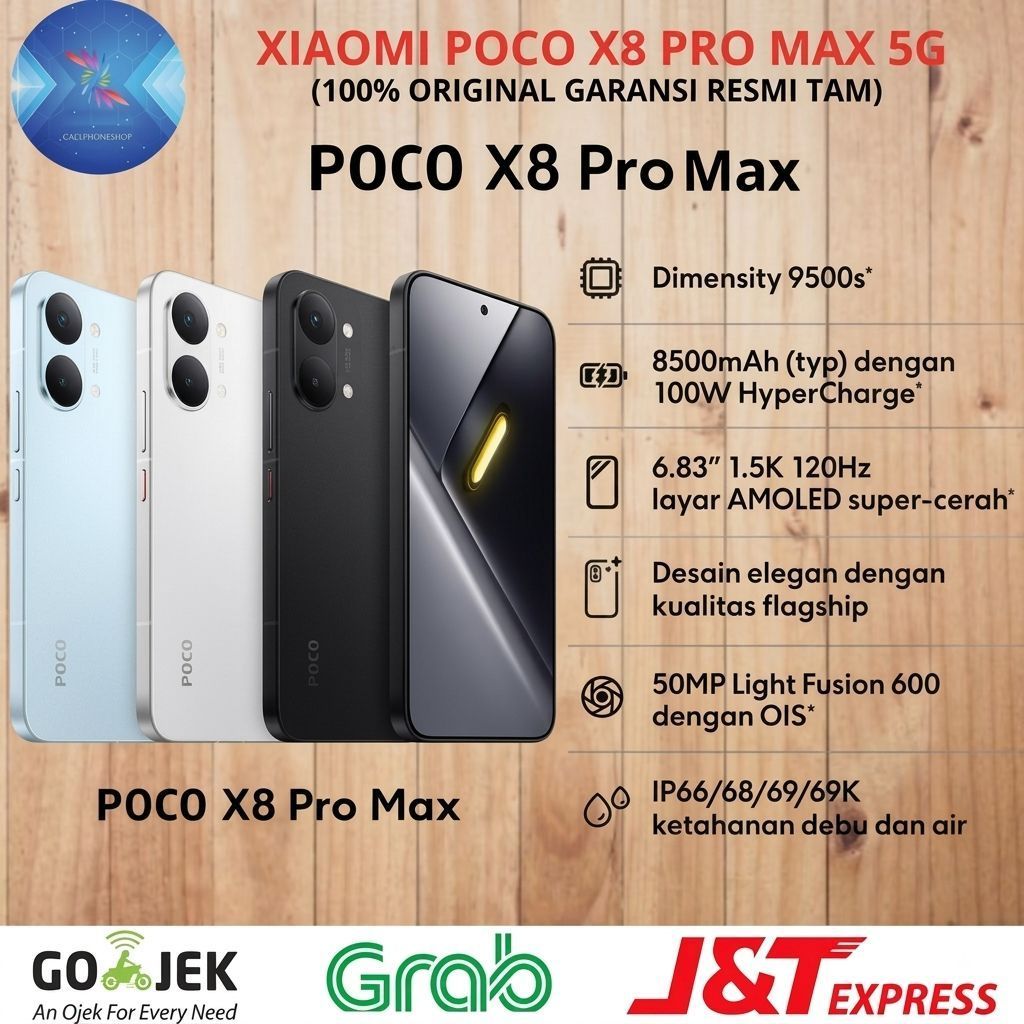 XIAOMI POCO X8 Pro Max 5G RAM 12GB MEMORY 512GB 8/512GB & 12/512GB GARANSI RESMI - NEW ORIGINAL