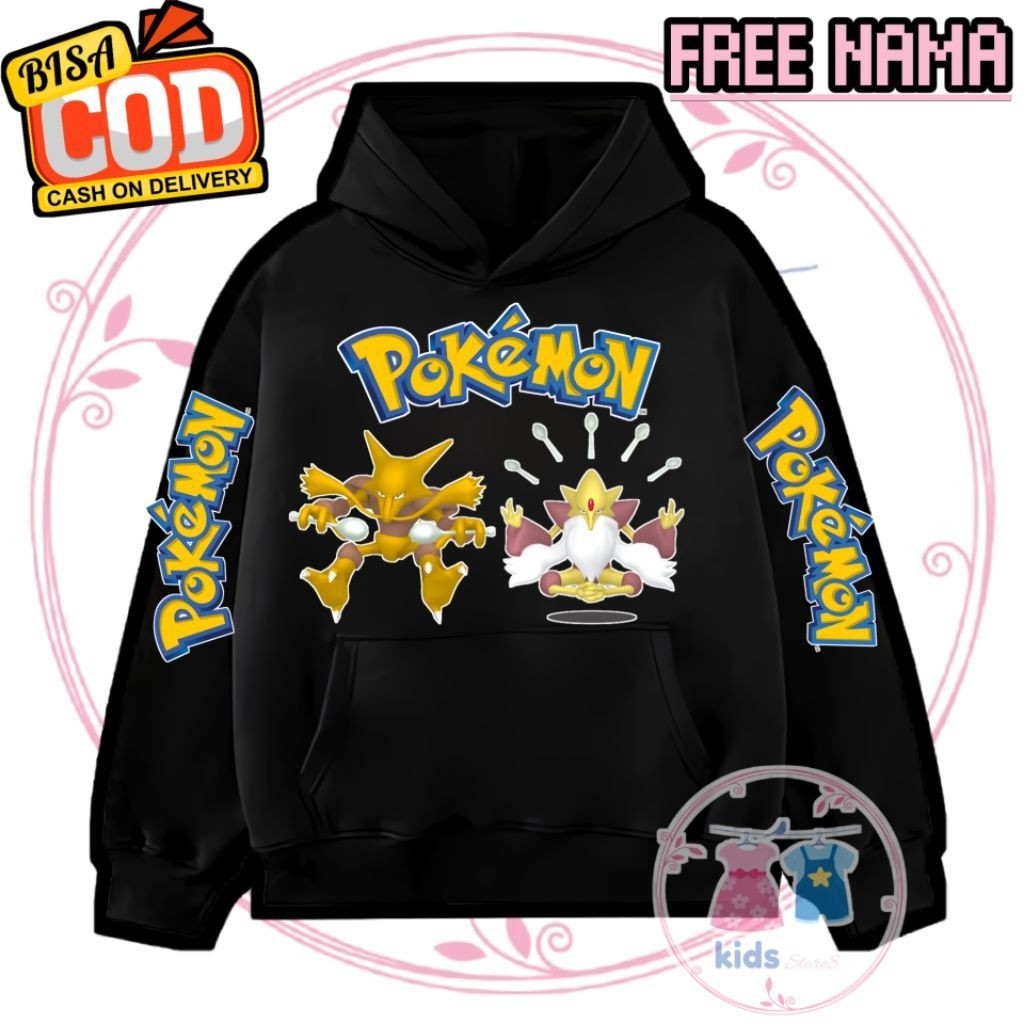 Jaket Anak Laki-laki Jaket Hoodie Anak POKEMON ALAKAZAM Sweater Hoodie Anak POKEMON Legendary