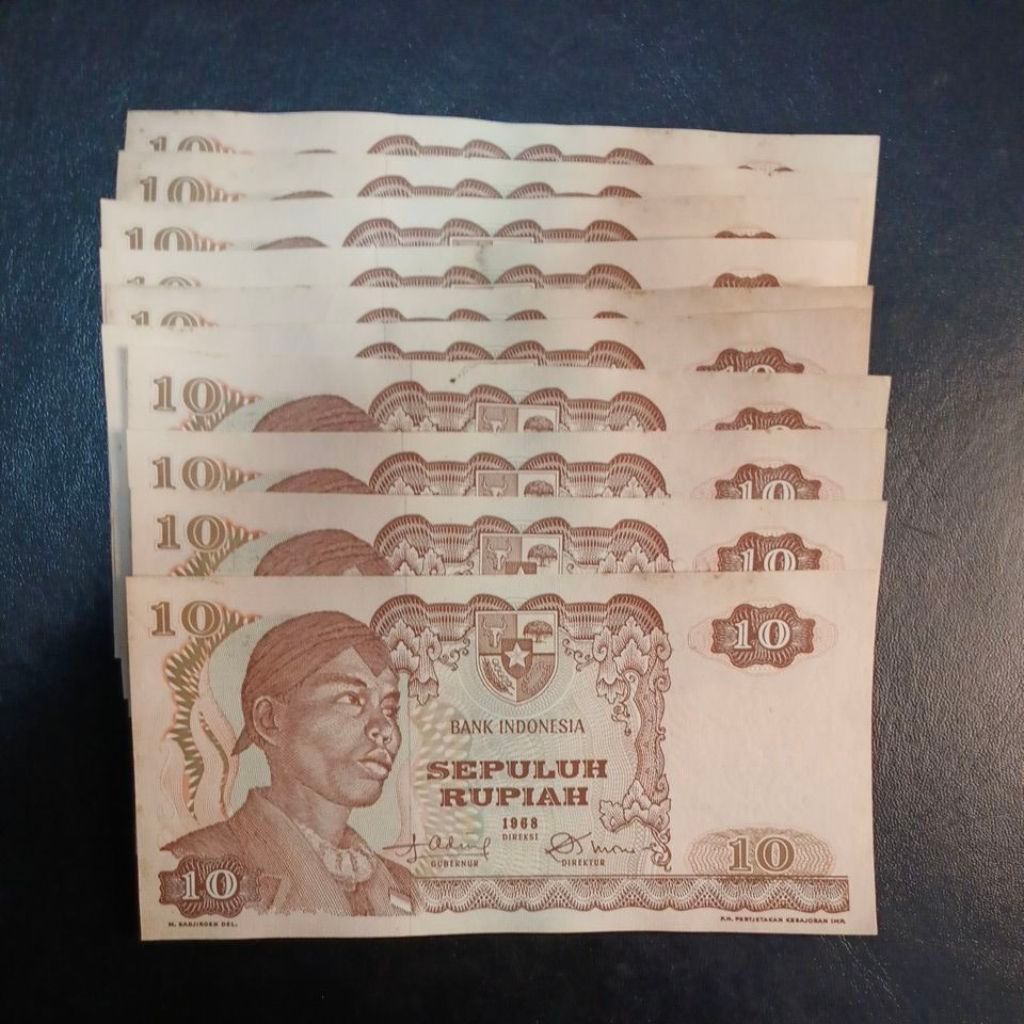 uang kuno 10 rupiah seri soedirman