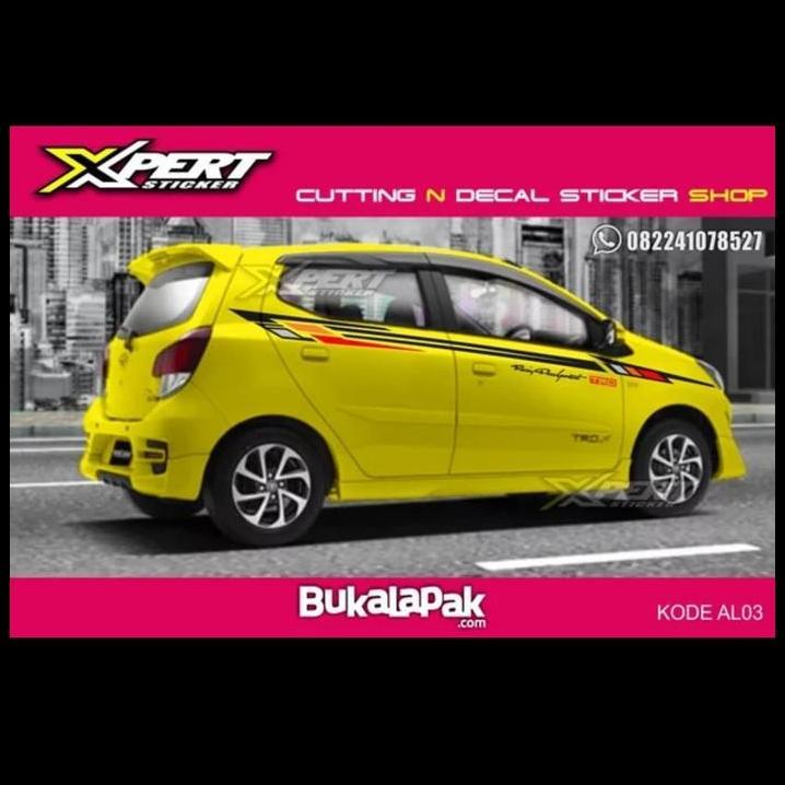 BEST DEAL STICKER MOBIL AGYA AYLA STRIPING MOBIL STIKER AGYA AYLA KUNING SPORTY 