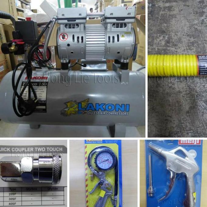 HARGA DISC - PAKET LENGKAP KOMPRESOR LAKONI FRESCO 130 (Silent+Oiless) + ISI ANGIN
