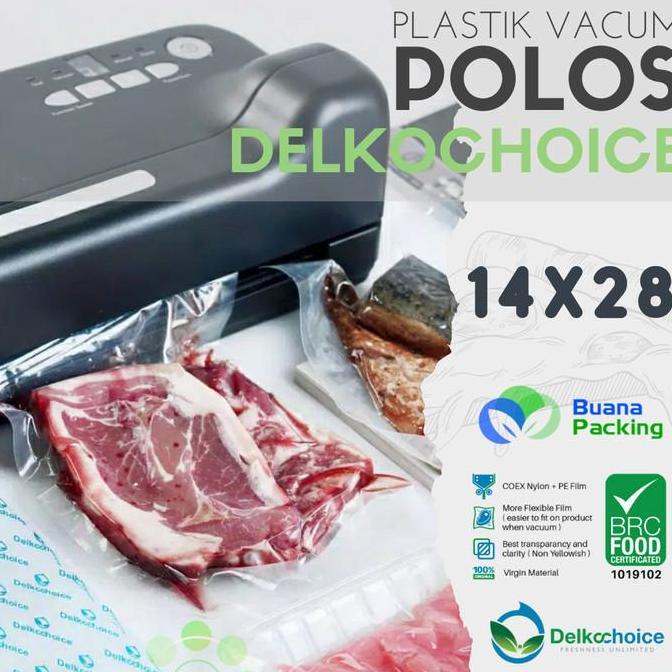 (Best) PLASTIK VAKUM POLOS MAKANAN DELKOCHOICE 14X28