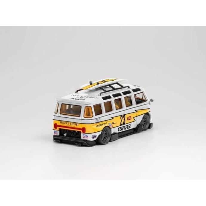 OldTime 1/64 Nissan R35 GTR Blue Yellow Spoon GT Wing - LF Model VW T1 Flash #23 Livery Lightning Vo