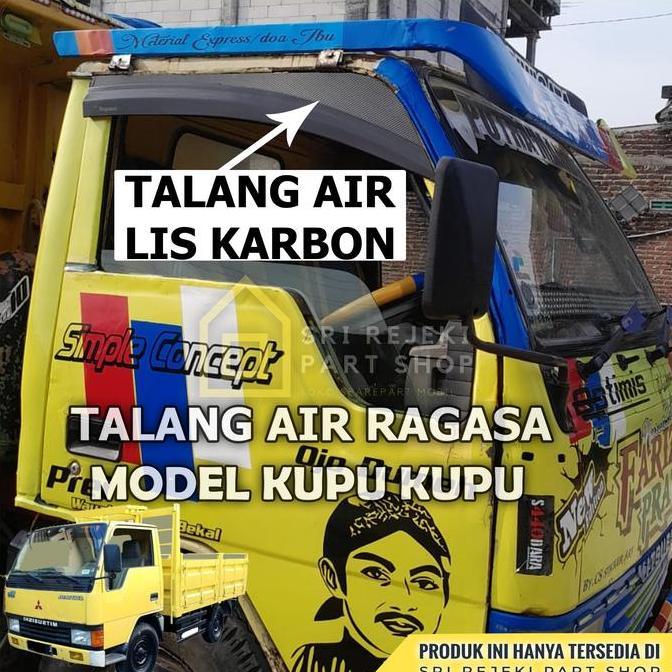 1 Set Kualitas Premium Talang Air Ragasa Model Kupu Kupu Motif Carbon Karbon Aksesoris Car