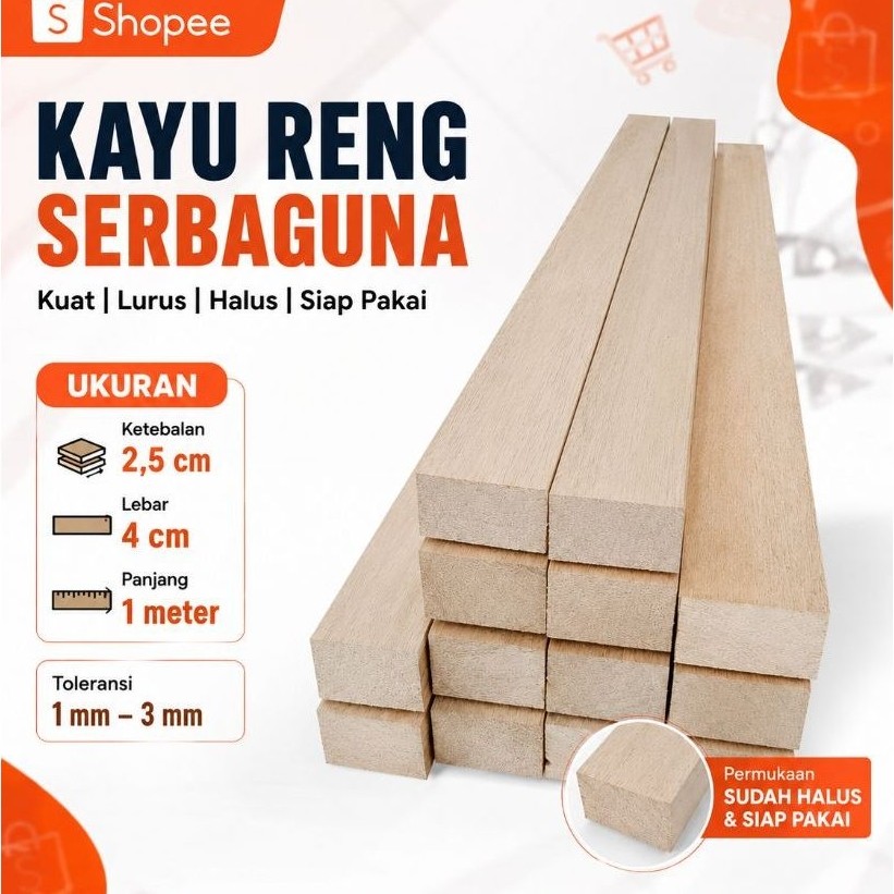 Kayu Reng 2,5x4cm panjang 1 meter