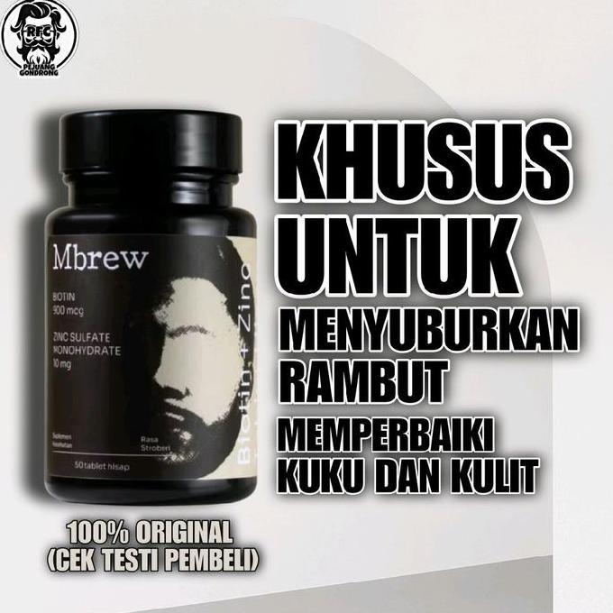 BIOTIN 900MCG + ZINC 10MG MR.BREWOK ISI 50BUTIR SUDAH BPOM (UNTUK LAKI" DAN PREMPUAN)