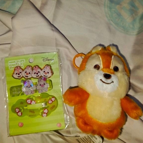 Klip Rambut Disney Chipdale dan Plush Kunci Boneka chipdale Kecil