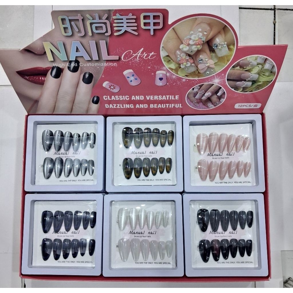 Set Kuku Palsu Press On NAIL Art 12PCS/Box Model Classic Versatile Dazzling Beautiful