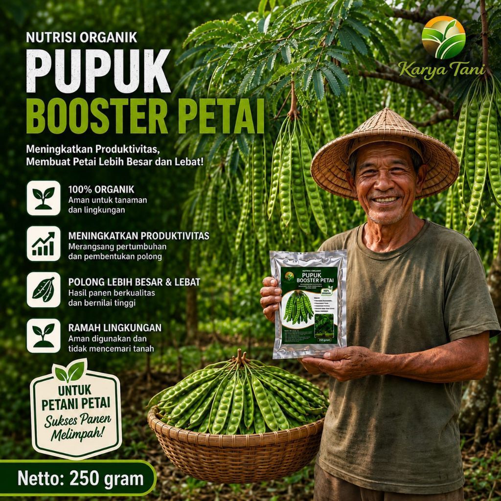 Karya Tani Pupuk Booster Petai Nutrisi Organik 250 gram untuk Petani Petai