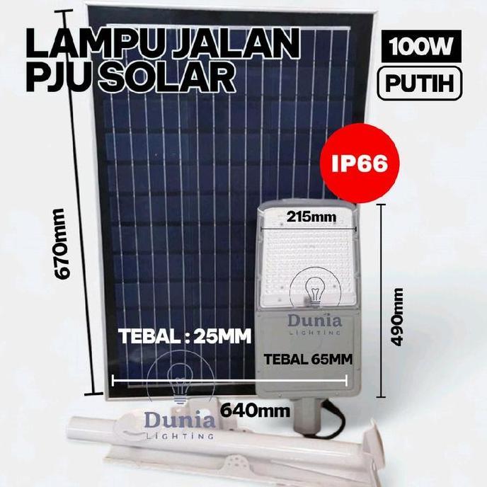 LAMPU JALAN SOLAR LED 100W PREMIUM PJU TENAGA SURYA 100WATT 100 WATT