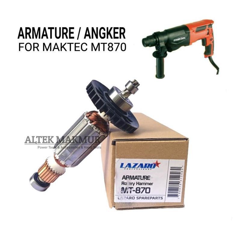 LAZARO Armature For Mesin Bor Rotary Hammer Maktec MT870 / Angker Dinamo Bor 3 Mode Maktec MT 870 / 