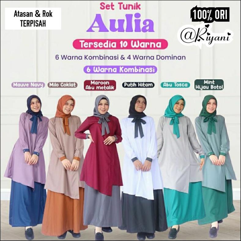 Set Tunik Aulia Riyani Setelan Kerja Wanita Baju Dinas Kerja Wanita Original brand Riyani