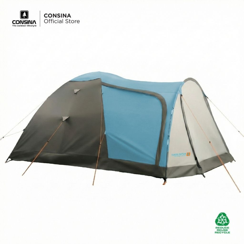 CONSINA IMPIAN 4 TENDA DOME | OUTDOORGUNUNG CAMPING KAPASITAS 3-4 ORANG DOUBLE
LAYER