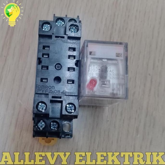 RELAY OMRON MY2N-GS 220VAC & SOCKET MY2 OMRON ASLI