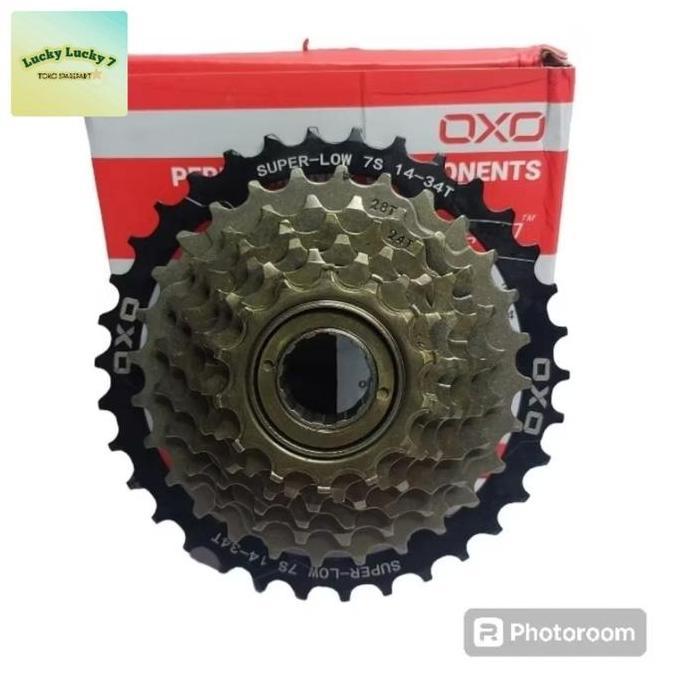 Promo Sproket Sprocket 7 speed Ulir OXO megarange Freewheel 7 speed ulir Diskon
