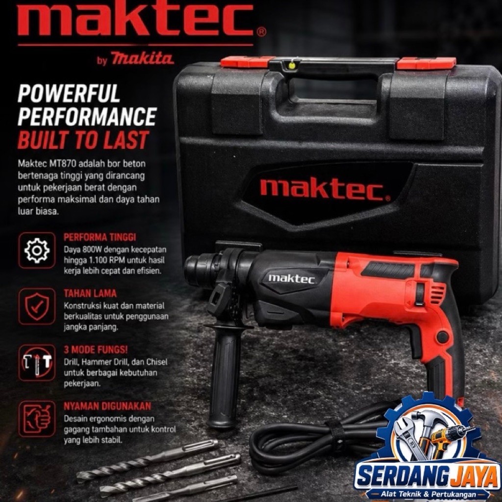 MAKTEC MT 870 / HAMMER DRILL MAKTEC ASLI