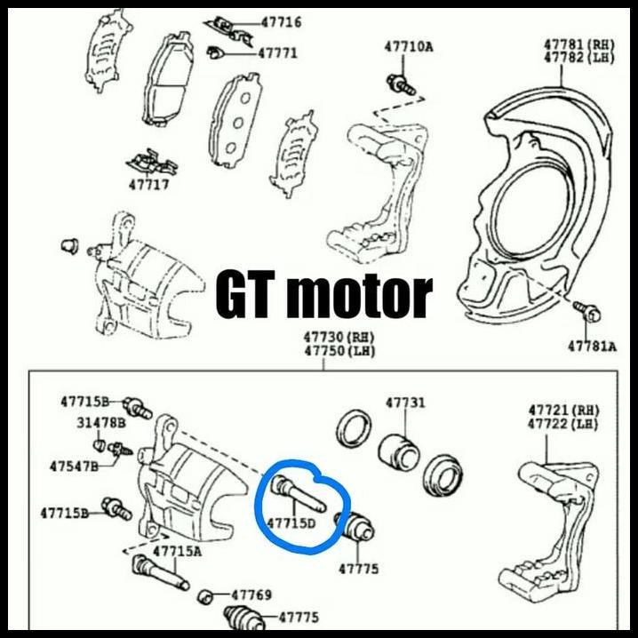 TERBARU PEN CALIPER REM RODA DEPAN ATAS LEXUS RX300, LEXUS RX330, LEXUS RX350 