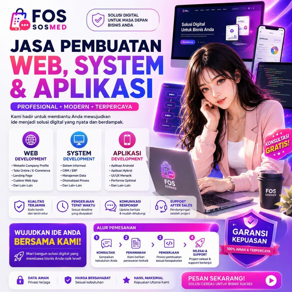 Jasa Pembuatan Website Aplikasi Dan Sistem Profesional Untuk Perorangan Dan Perusahaan
