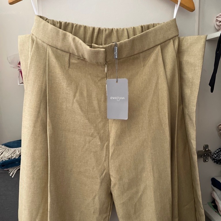 New Sale Jenna & Kaia Lavon Pants Khaki (L-XL)