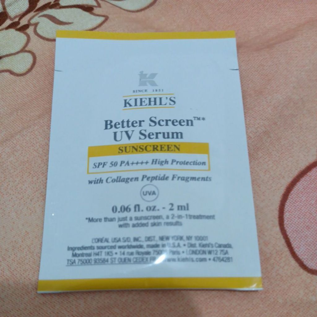 kiehls better screen UV serum 2ml sachet