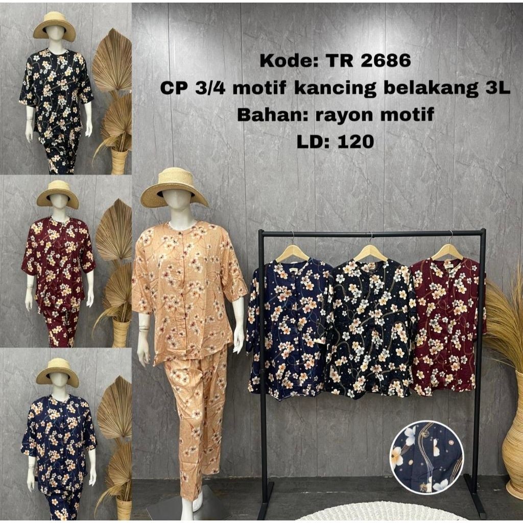 AGNES - SETELAN PIYAMA AGNES CP LD 120  SETELAN BAJU TANGAN 3/4