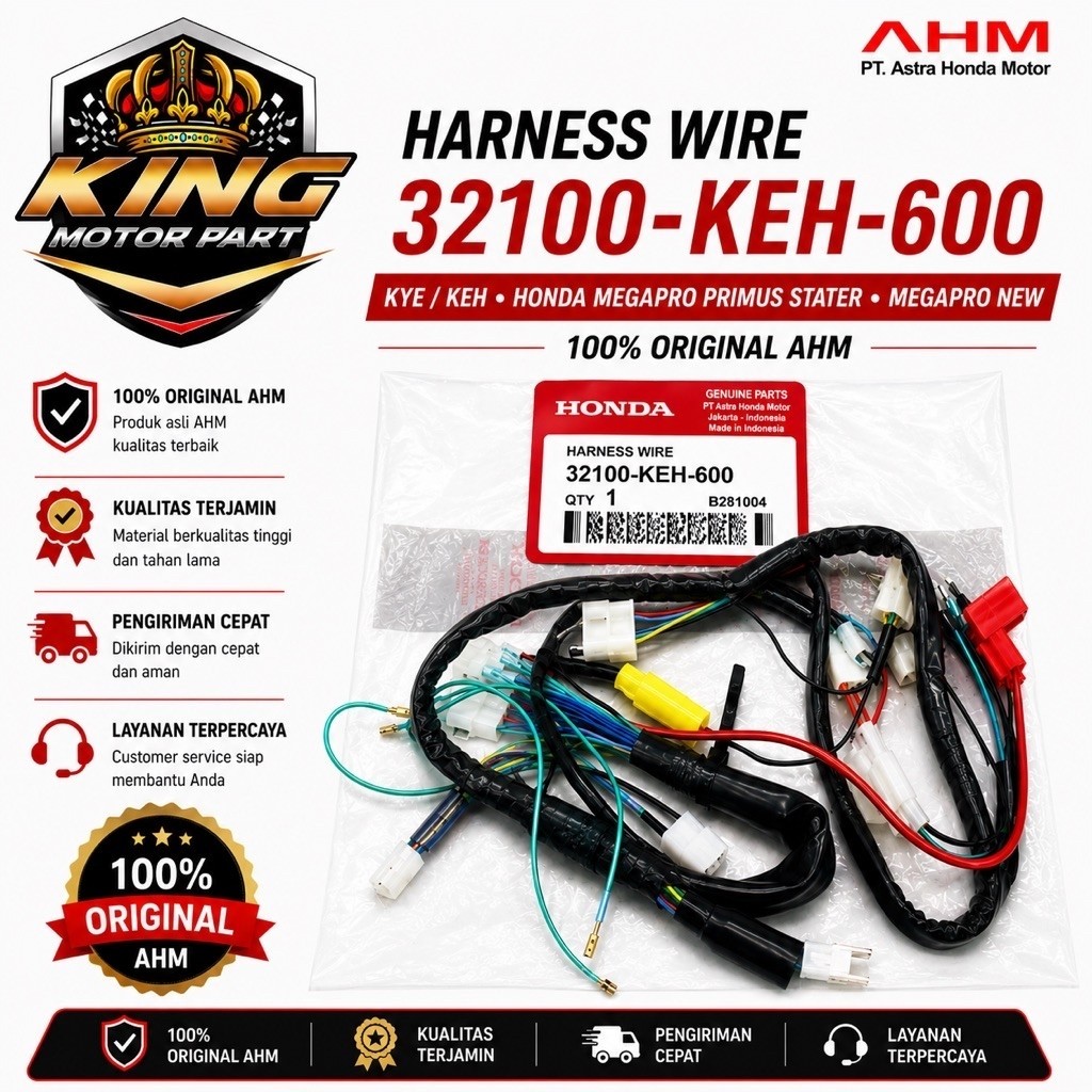 32100-KEH-600  KABEL BODY KYE/KEH HONDA MEGAPRO PRIMUS STATER MEGAPRO NEW AHM