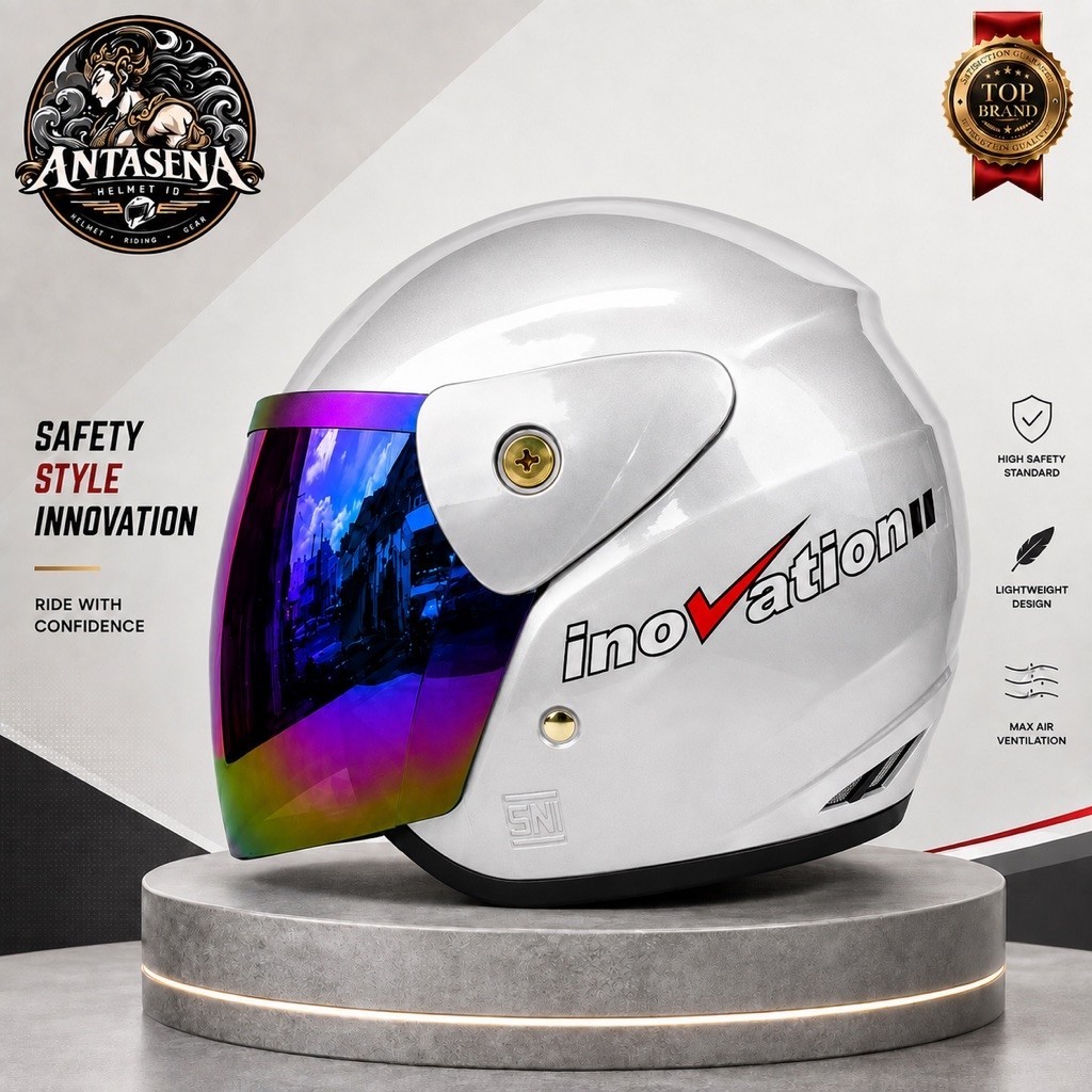 Helm GM Evolution - Standar SNI Premium Half Face Dewasa Pria Wanita Solid