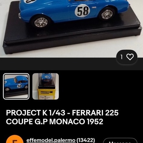 Diecast Ferarri biru skala 43