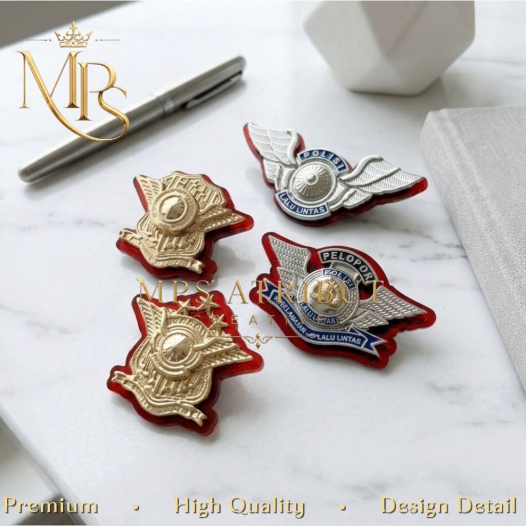 Set Pin Lantas Polri Premium Luxury Magnet - Wing Lantas Polri Premium - Pin Comunity Lantas Polri P