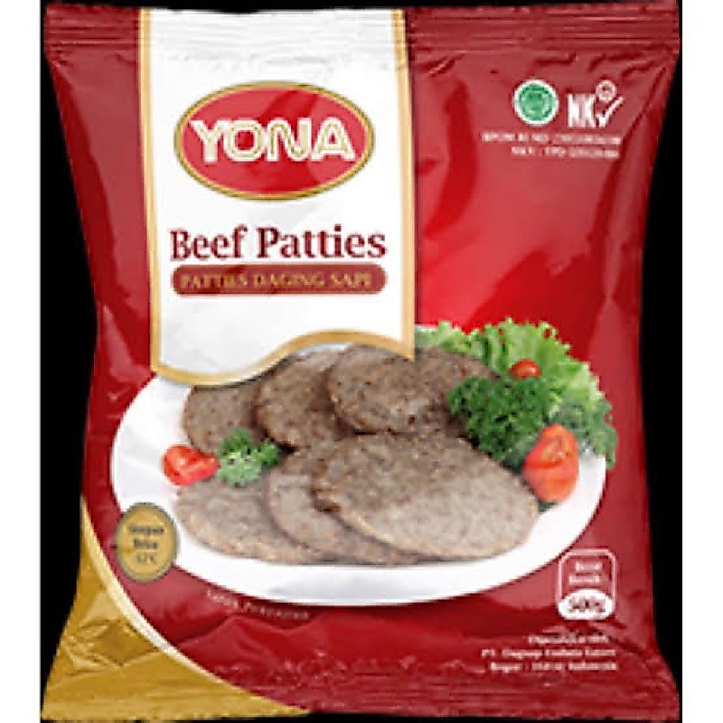 YONA Beef Patty 1kg | Patty Burger Sapi Frozen Siap Masak