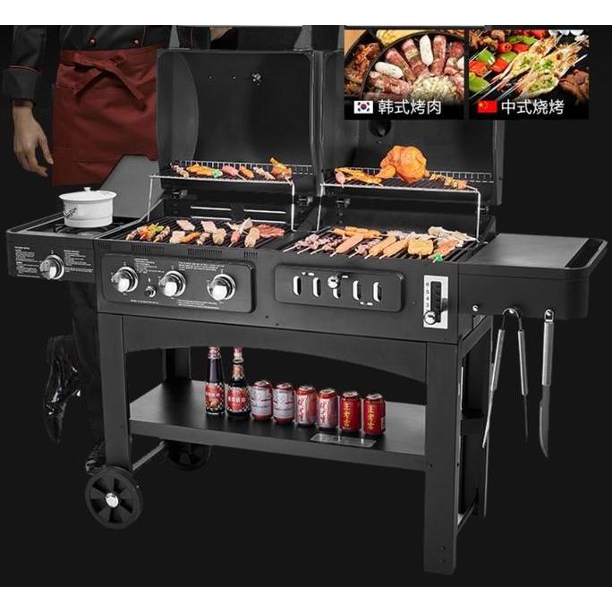 supper quality outdoor gas and charcoal BBQ grill ,double BBQ grill