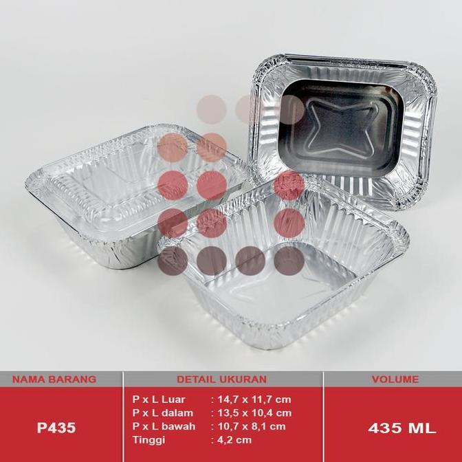 Alumunium foil cup P435 + TUTUP ISI 25 PCS