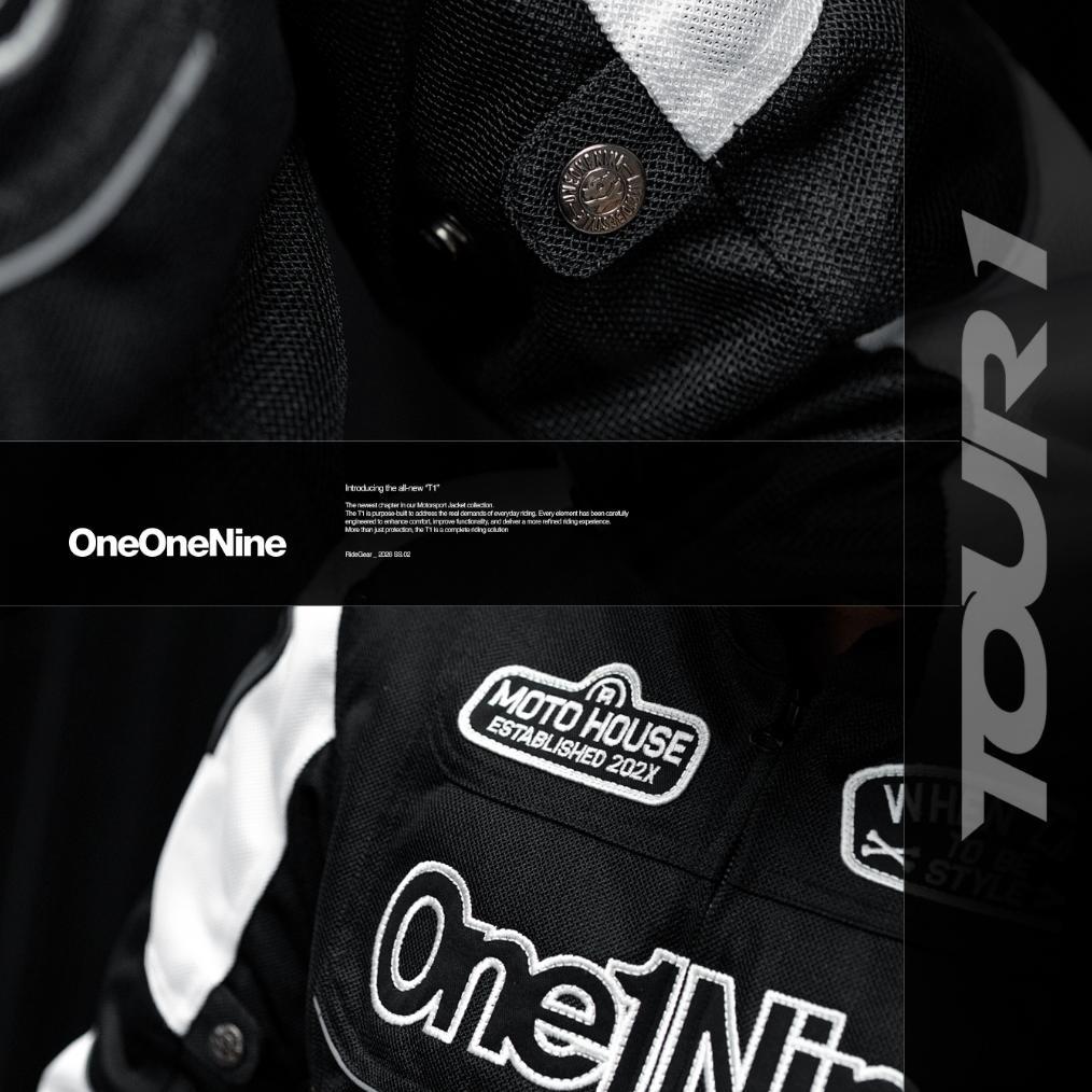 Terbaru Oneonenine Ksr Jaket Mesh Tour1 Black White Series - Jaket Motor Body Protector