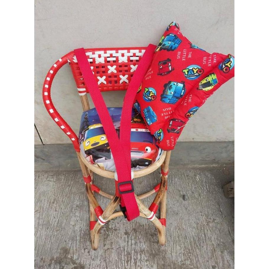 Babypow- Exclusive Paket Kursi Boncengan Dudukan Rotan Jok Depan Bayi Dan Balita Motor Matic Beat Va