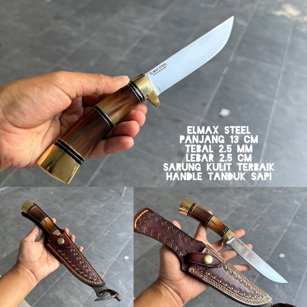 Pisau dapur Baja Elmax Steel Siap pakai Premium Original 100%