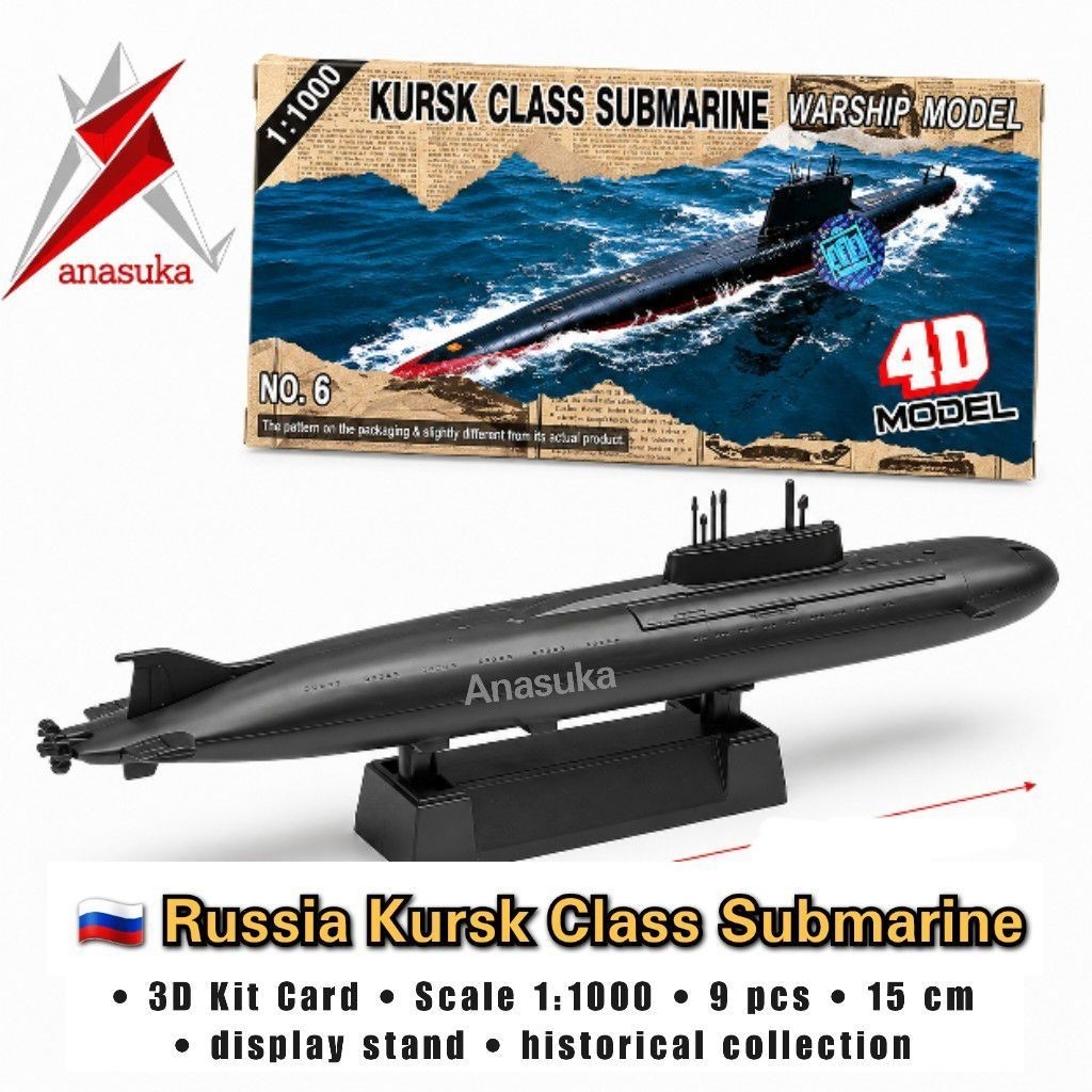 Anasuka Kursk Kapal Selam Rusia Model Kit Card Miniatur Puzzle Mainan Kreatif Kado
