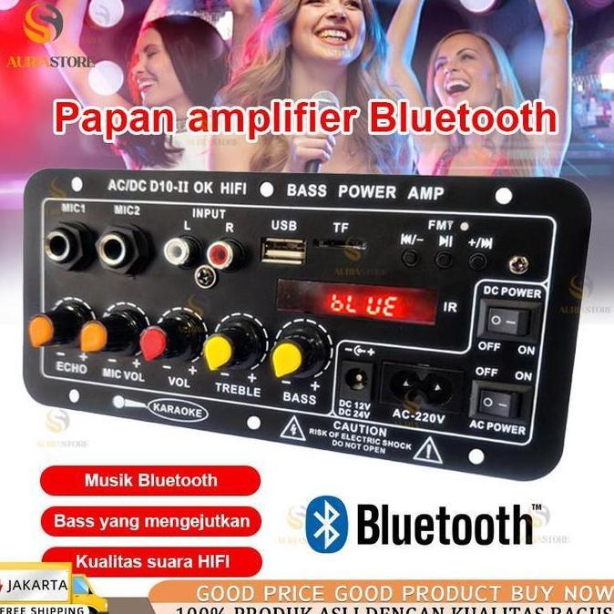 THUNDEX Ready ya,cod DC 12V AC 220V Amplifier Ampli Mini Board Audio Bluetooth USB FM Radio TF Playe