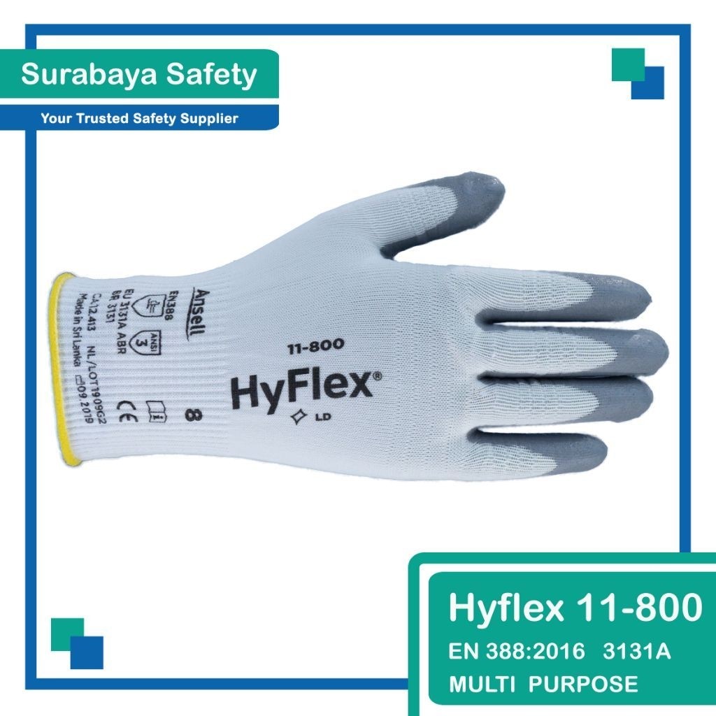 Sarung Tangan Ansell HyFlex 11-800 Safety Gloves / Hyflex