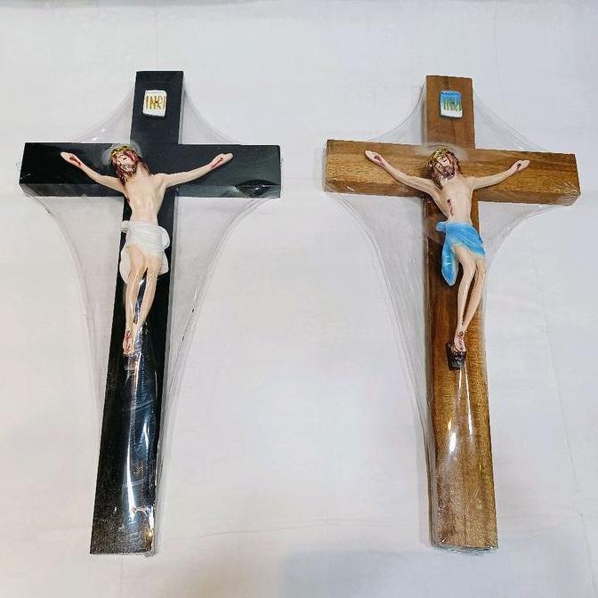 salib dinding/gantung kayu corpus 40x22cm kristen katolik JSD