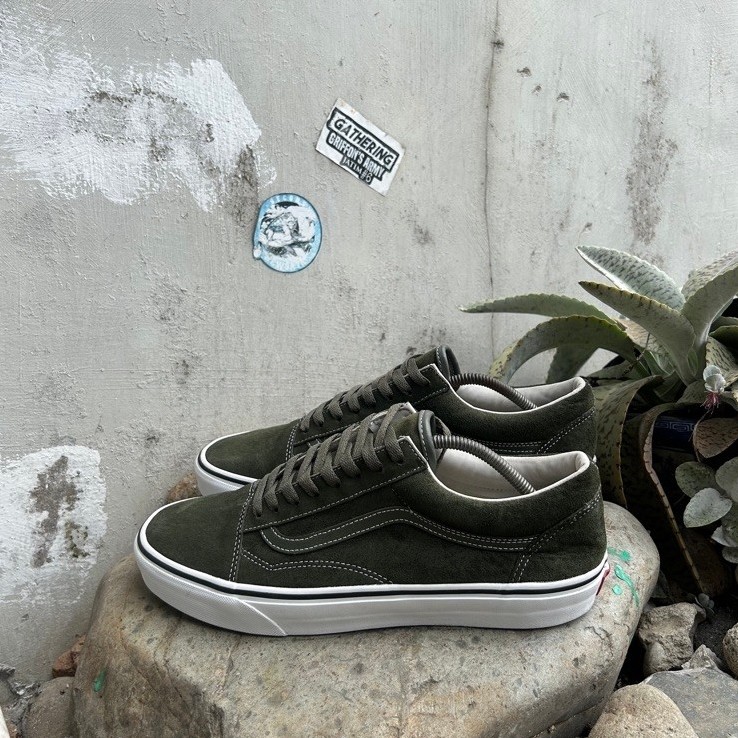 Vans OldSkool Olive Green Suede