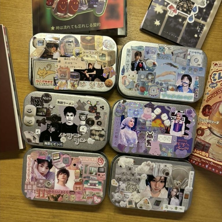 Tin Case Deco Kotak Penyimpanan Besi Mini Box Stationery Tin Box Wallet Custom Dekorasi kpop/anime/g