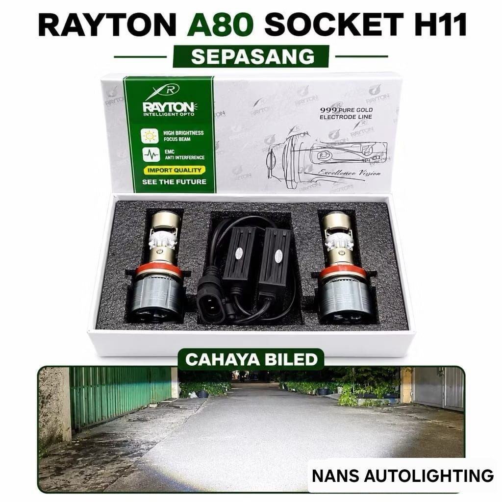 LAMPU LED UTAMA & FOGLAMP RTD RAYTON A80 PLUS SOCKET H11