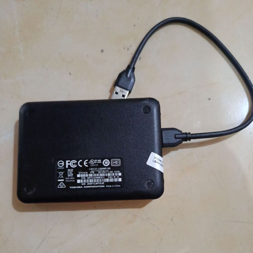 Hardisk eksternal 2 Tera (2000gb) Toshiba original. Normal, centinel 100%