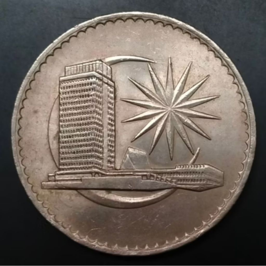 Uang Koin Kuno Malaysia 1 Ringgit 1971 Edisi Gedung Parlemen