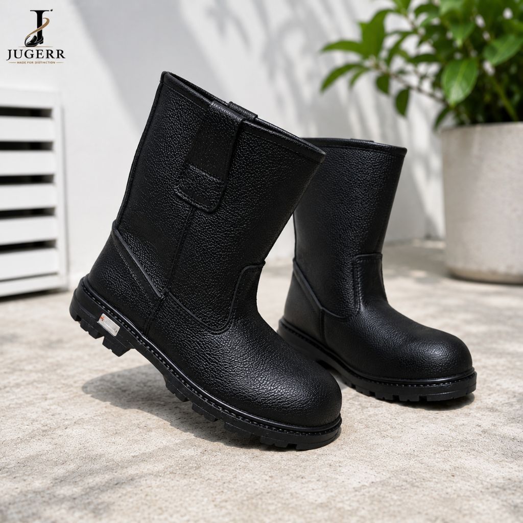 JUGERR Safety Boots Pria Kulit Premium – Sepatu Kerja Sol Anti Slip
