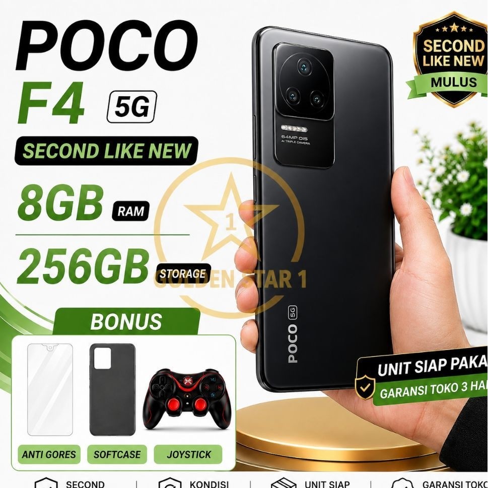 Poco F4 5G RAM 8 256GB Second Like New Bonus Joystick Antigores Softcase
