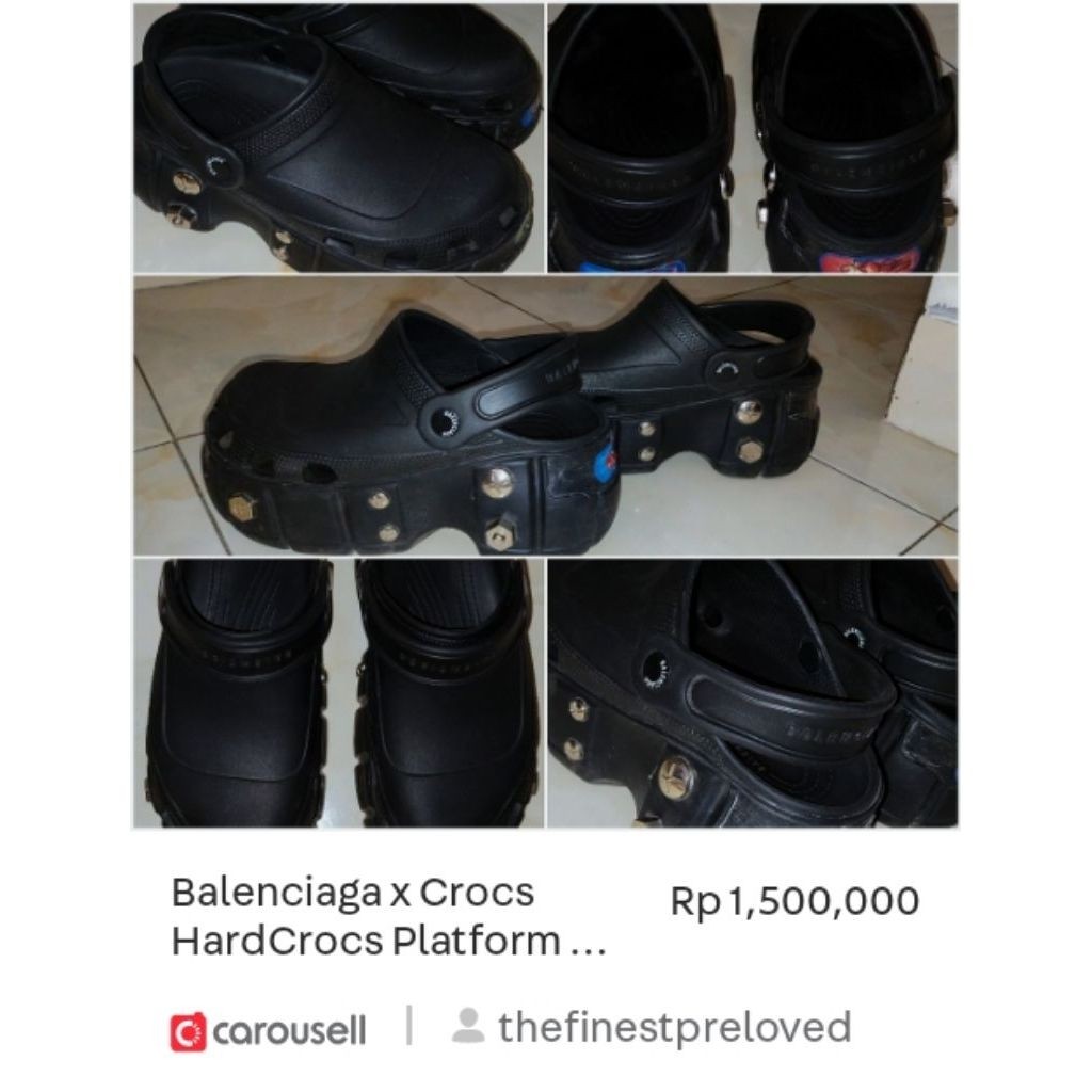 Balenciaga x Crocs HardCrocs Platform Mules Black Justin Bieber - Size 38
