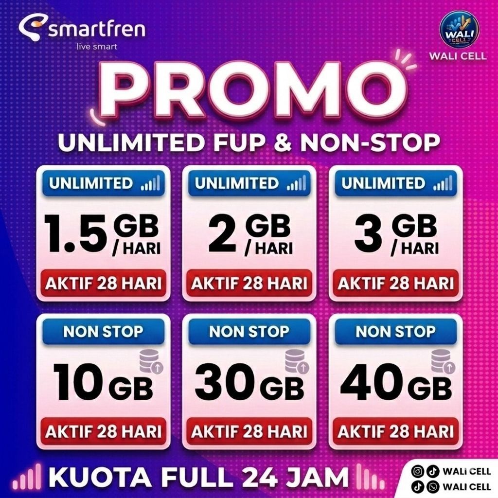 paket Kuota Internet Smartfren - Paket Data Nonstop, unlimited 28 Hari