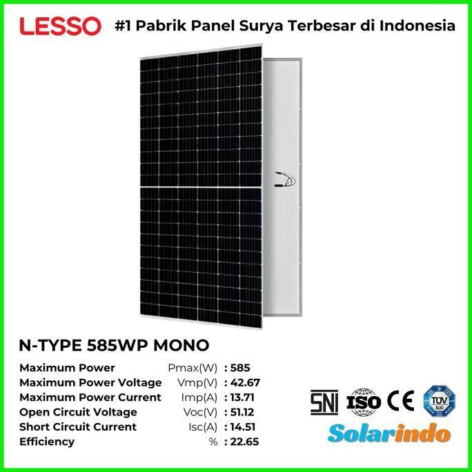 Solar Panel Surya Lesso 550WP 585WP N-Type P-Type Monokristalin