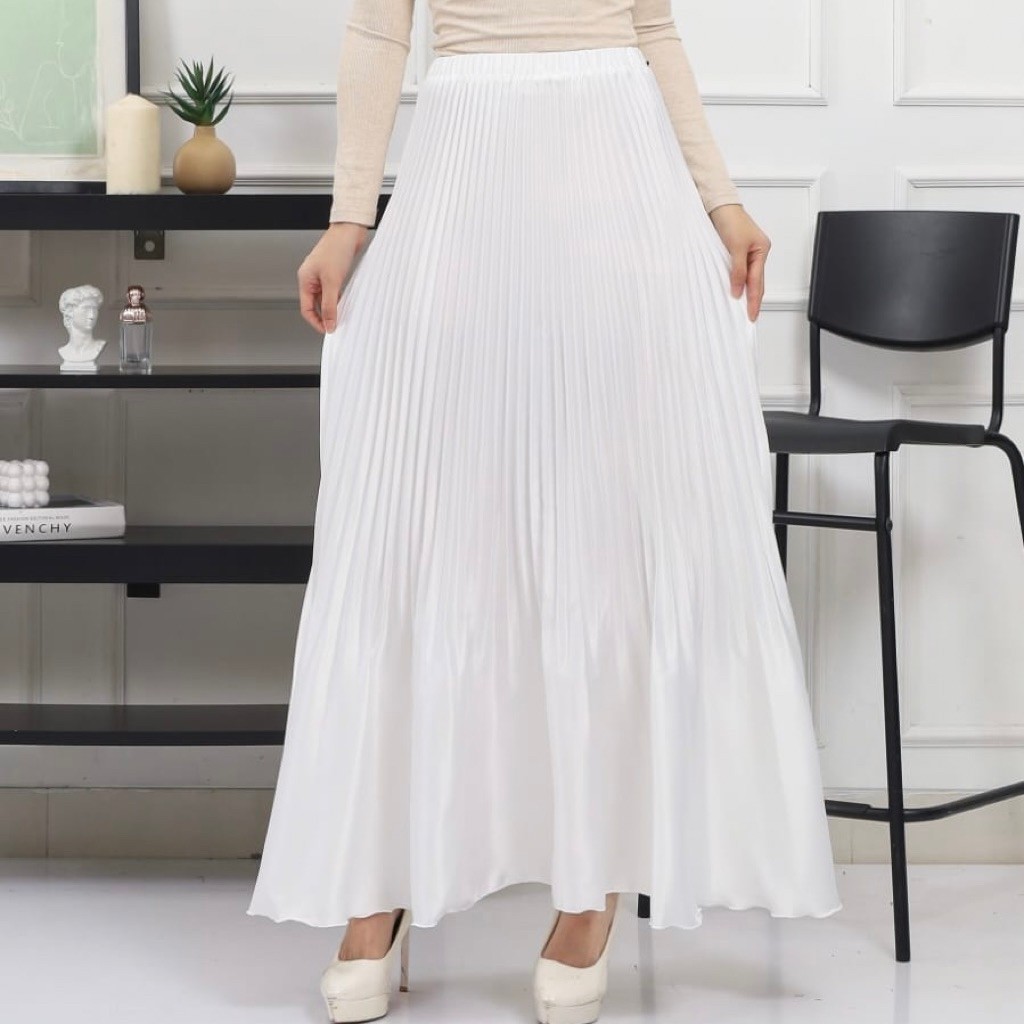 Rok Satin Silky Plisket Mayung Cabang Premium
